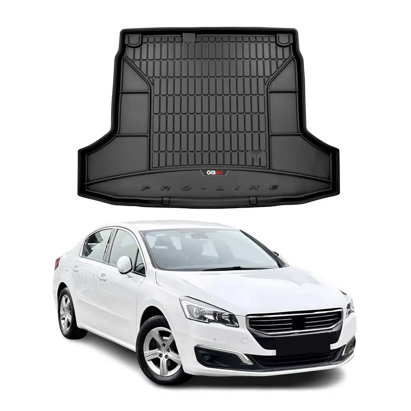 Tapis de Coffre pour Peugeot 508 2010-2018 Noir TPE