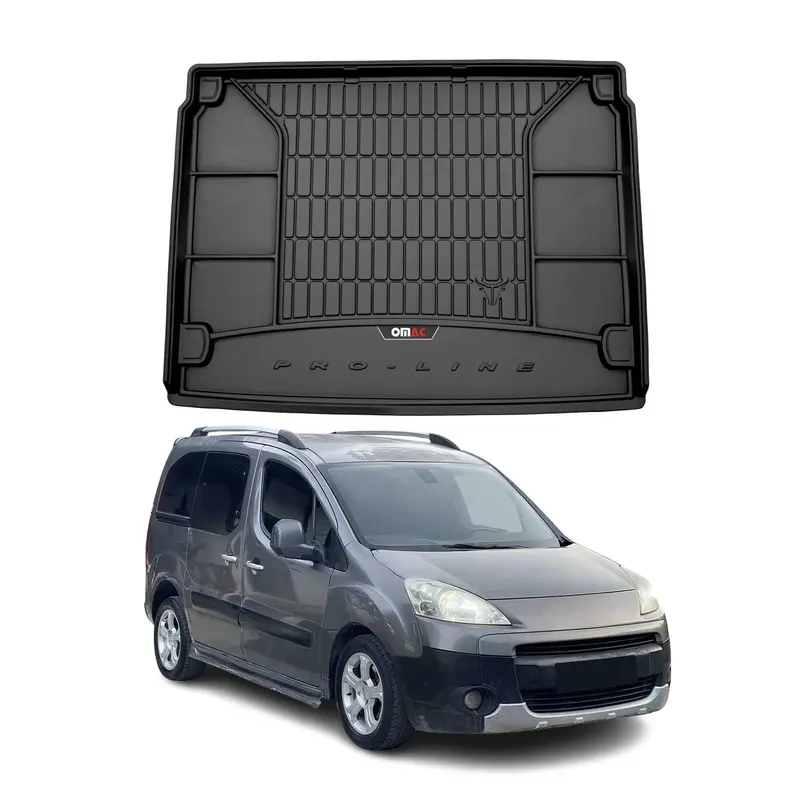 Tapis de Coffre pour Peugeot Partner 2008-2018 TPE Noir