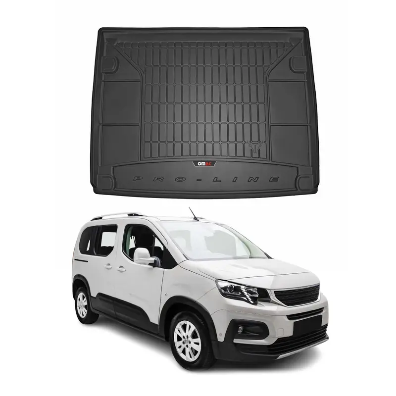 Tapis de Coffre pour Peugeot Rifter 2018-2022 TPE Noir