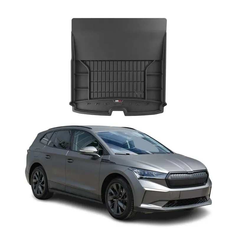 Tapis de Coffre pour Skoda Enyaq 2020-2026 Noir TPE