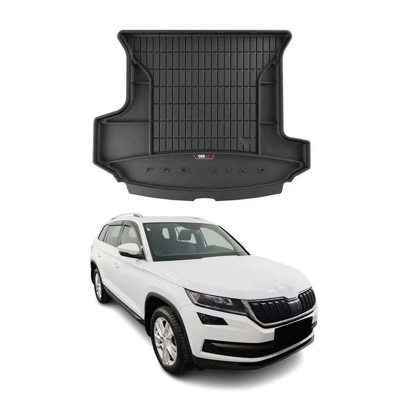 Tapis de Coffre pour Skoda Kodiaq 2016-2024 Noir TPE