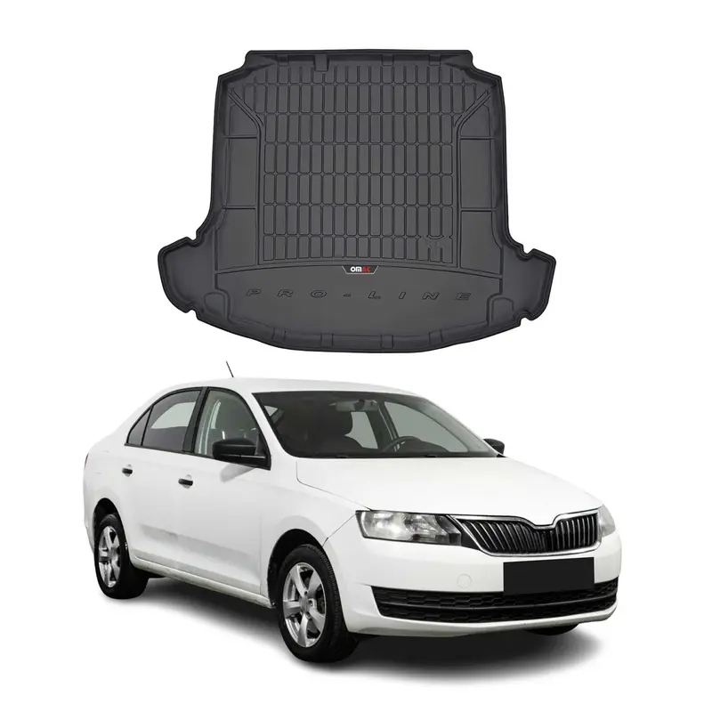 Tapis de Coffre pour Skoda Rapid Berline 2012-2019 TPE Noir 1pc