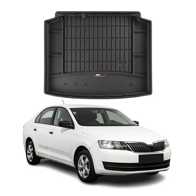Tapis de Coffre pour Skoda Rapid Spaceback 2013-2019 TPE Noir