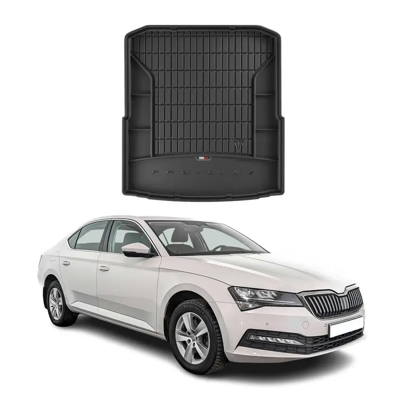 Tapis de Coffre pour Skoda SuperB 2015-2024 Noir TPE