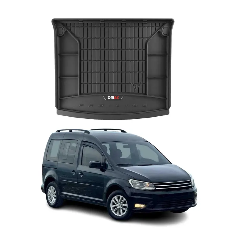 Tapis de Coffre pour VW Caddy IV 2015-2020 TPE Noir