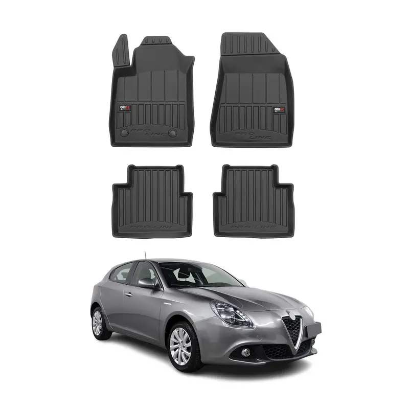 Tapis de sol caoutchouc pour Alfa Romeo Giulietta (940) 2010-2020 Noir Premium