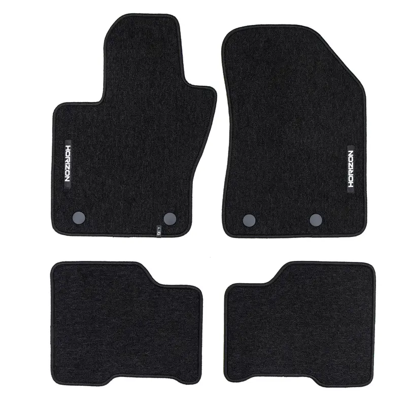 Tapis de Sol de Voiture pour Jeep Compass II 2017-2025 Velours Durable Noir 4Pcs