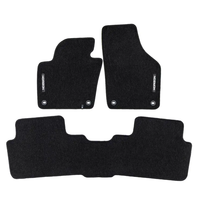 Tapis de Sol de Voiture pour Seat Alhambra II 2010-2020 Velours Noir 3Pcs