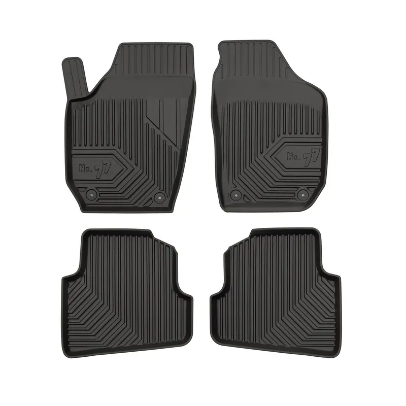 Tapis de Sol de Voiture pour Skoda Fabia II 2006-2014 TPE Imperméable Noir 4Pcs