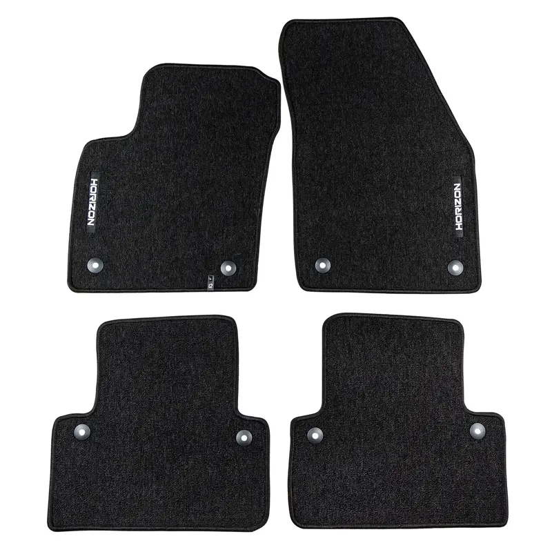 Tapis de Sol de Voiture pour Volvo S40 II Berline 2004-2012 Velours Noir 4Pcs