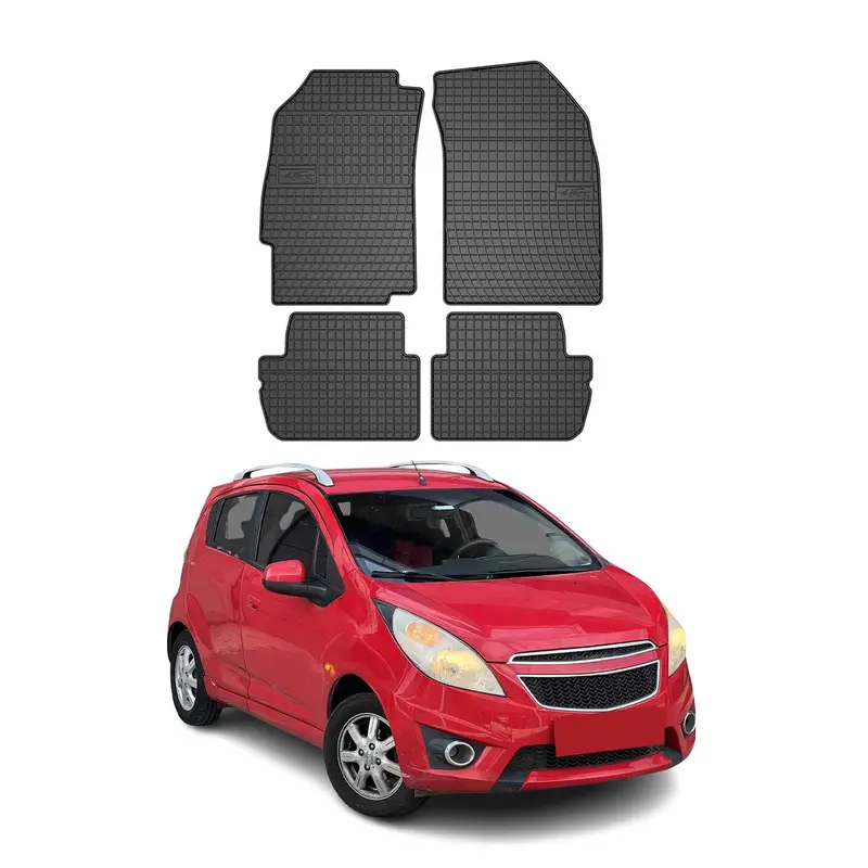 Tapis de Sol pour Chevrolet Spark 2015-2019 Caoutchouc Noir