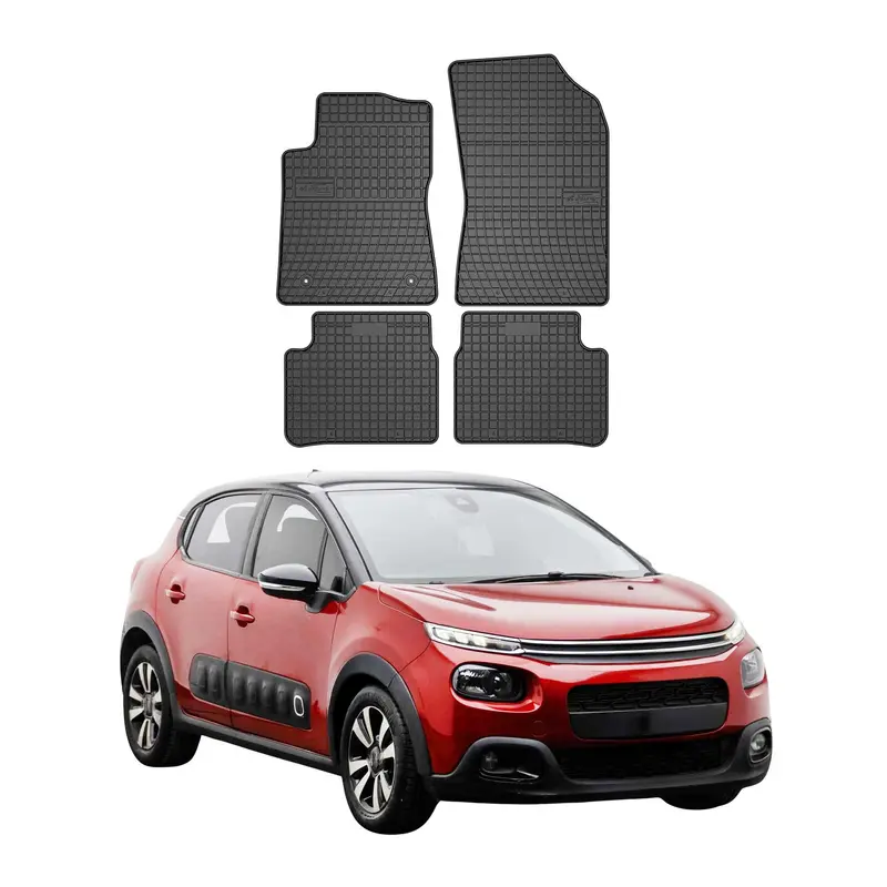 Tapis de Sol pour Citroen C3 2016-2022 Caoutchouc Noir
