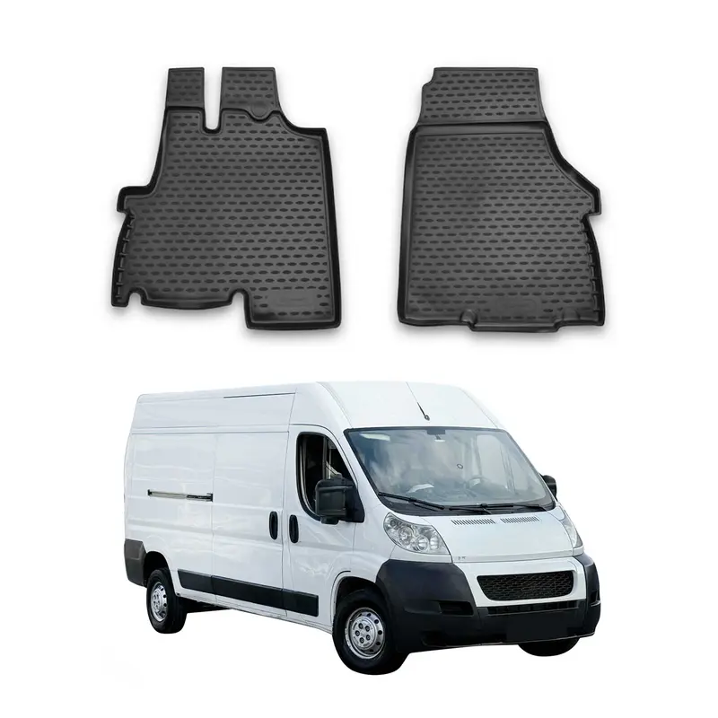 Tapis de sol pour Citroen Jumper 2006-2026 1ère rangée caoutchouc TPE 3D Noir 2x