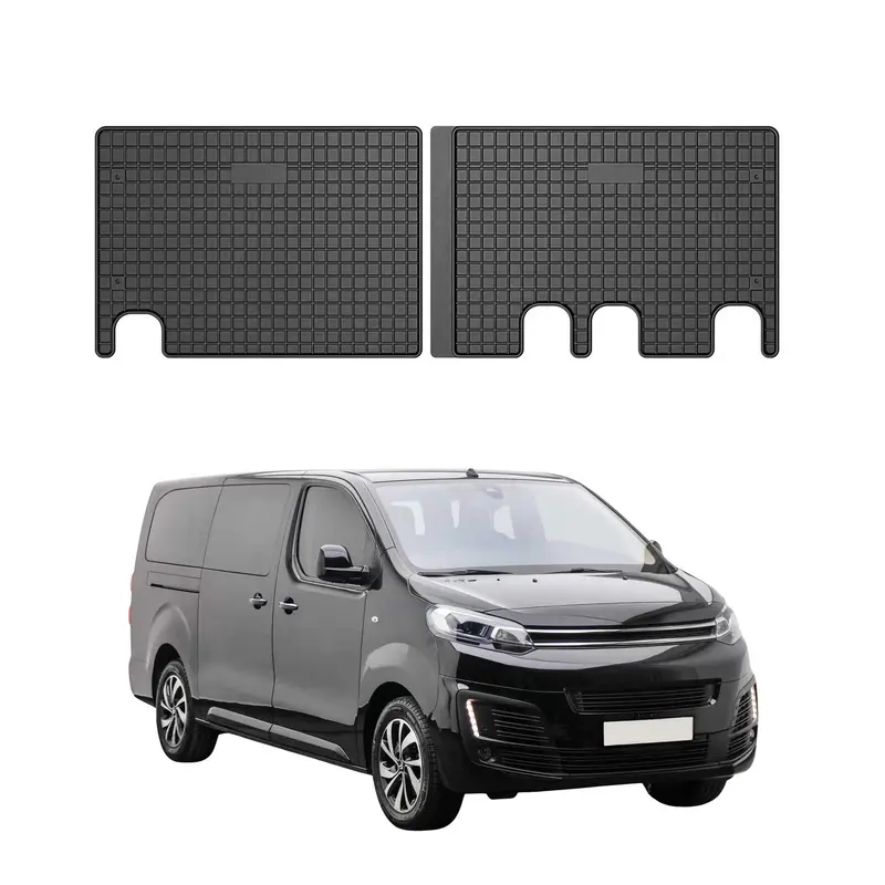 Tapis de Sol pour Citroen Jumpy 2016-2026 2ème rangée en Caoutchouc Noir