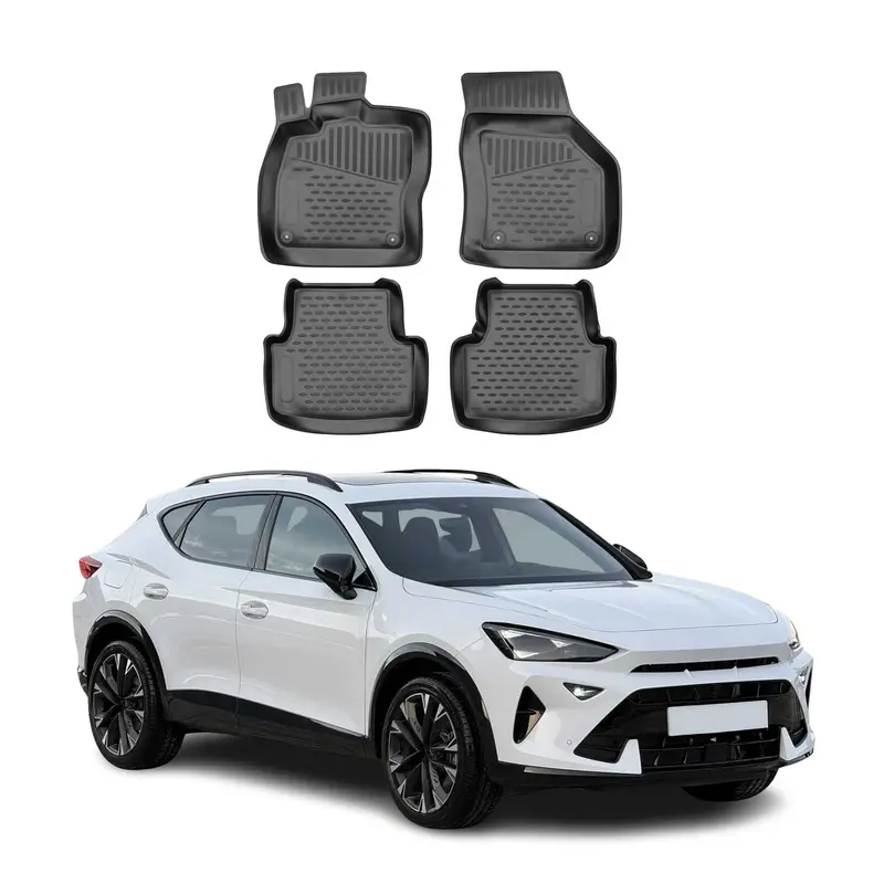 Tapis de sol pour Cupra Formentor 2020-2026 en caoutchouc TPE 3D Noir 4Pcs