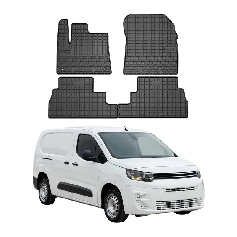 Tapis de Sol pour Fiat Doblo III / E-Doblo 2022-2026 Caoutchouc Noir 4Pcs