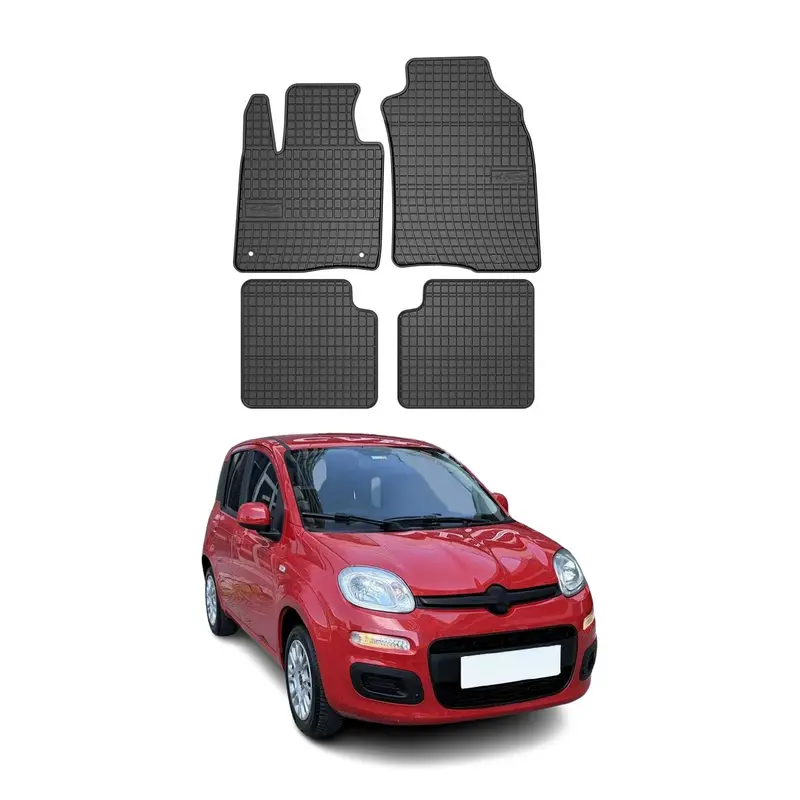 Tapis de Sol pour Fiat Panda 2011-2021 Caoutchouc Noir