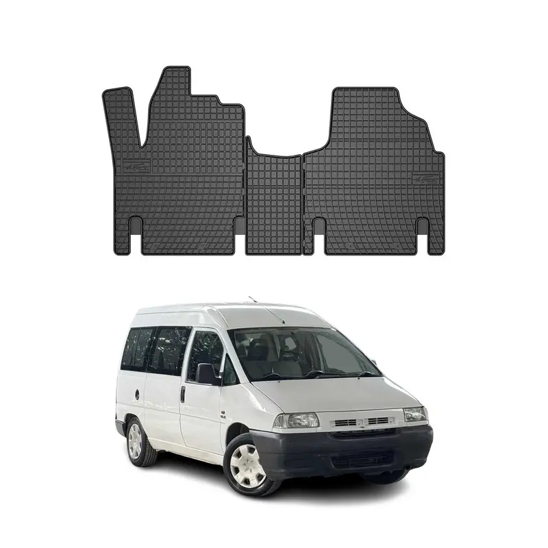 Tapis de Sol pour Fiat Scudo 1996-2007 Caoutchouc Noir 3 Pcs
