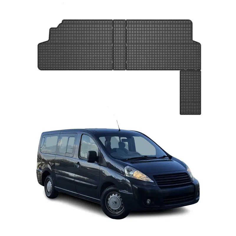 Tapis de Sol pour Fiat Scudo II 2007-2016 2ème rangée de sièges Caoutchouc Noir