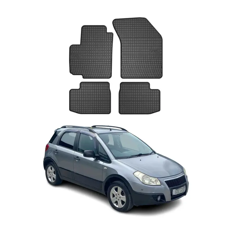 Tapis de Sol pour Fiat Sedici 2005-2014 Caoutchouc Noir