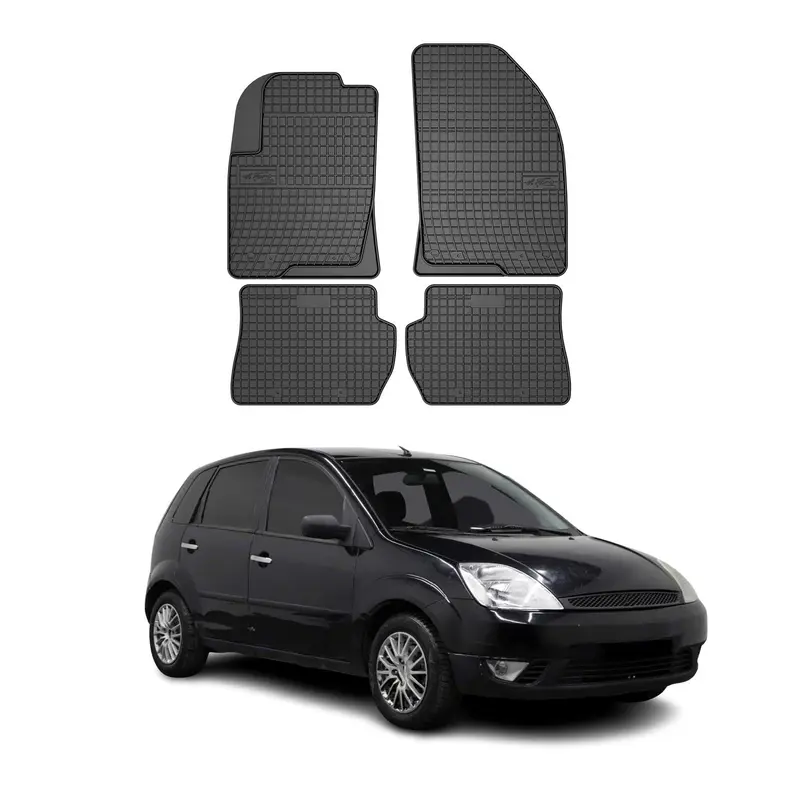 Tapis de Sol pour Ford Fiesta 2002-2008 Caoutchouc Noir