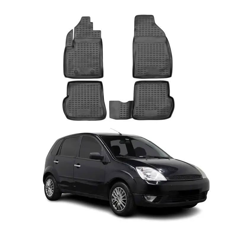 Tapis de sol pour Ford Fiesta V 2005-2008 en caoutchouc TPE 3D Noir 4Pcs