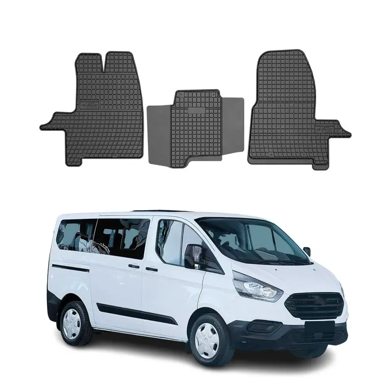 Tapis de Sol pour Ford Transit Custom 2012-2022 Caoutchouc Noir