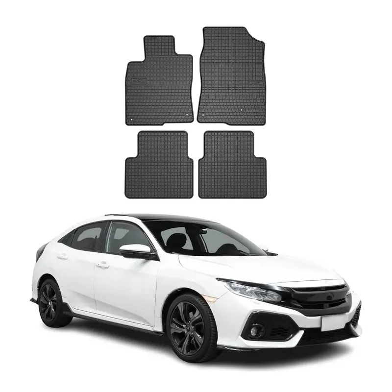 Tapis de Sol pour Honda Civic 2017-2022 Caoutchouc Noir
