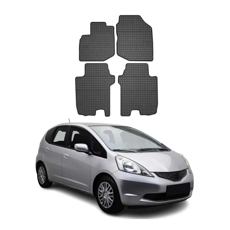 Tapis de Sol pour Honda Jazz 2007-2014 Caoutchouc Noir