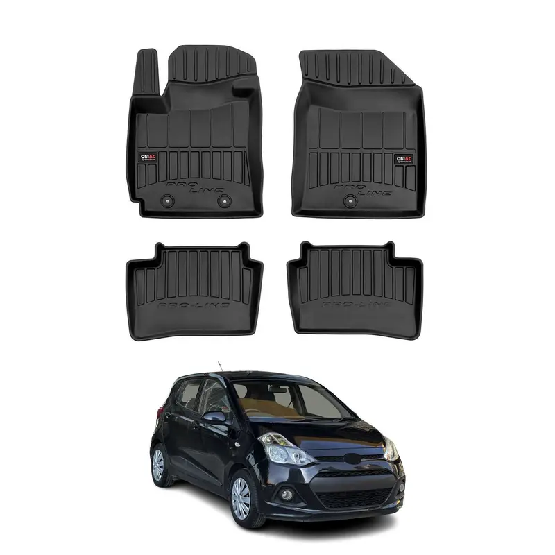 Tapis de Sol pour Hyundai i10 2013-2019 TPE Noir 4 Pcs