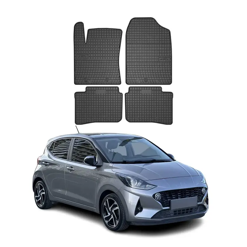 Tapis de Sol pour Hyundai i10 2020-2026 Caoutchouc Noir