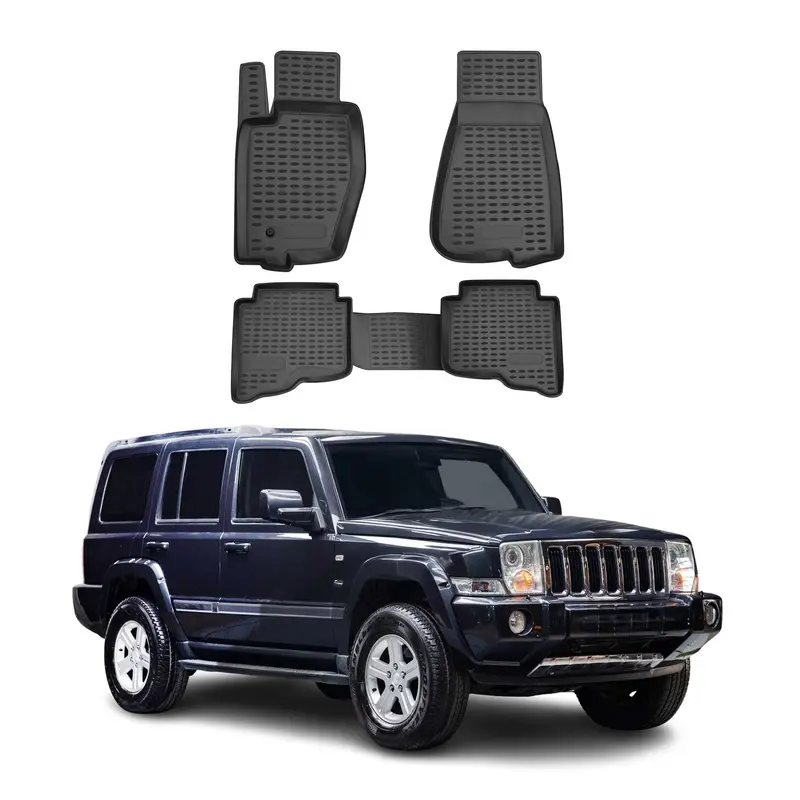 Tapis de sol pour Jeep Commander 2005-2010 en caoutchouc TPE 3D Noir 4Pcs