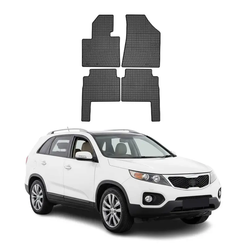 Tapis de Sol pour Kia Sorento 2009-2012 Caoutchouc Noir