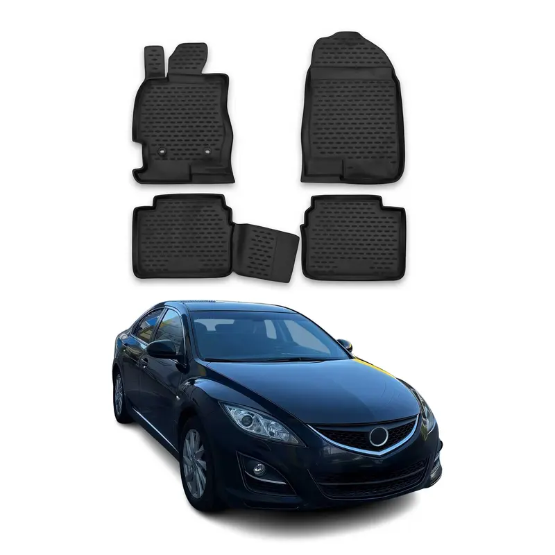 Tapis de sol pour Mazda 6 2009-2013 en caoutchouc TPE 3D Noir 4Pcs