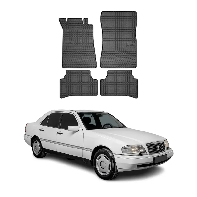 Tapis de Sol pour Mercedes Classe C W202 1993-2001 Caoutchouc Noir