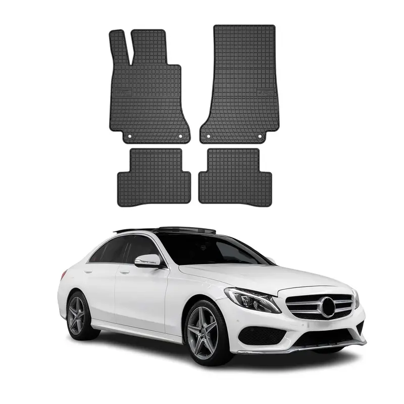 Tapis de Sol pour Mercedes Classe C W205 2014-2021 Caoutchouc Noir