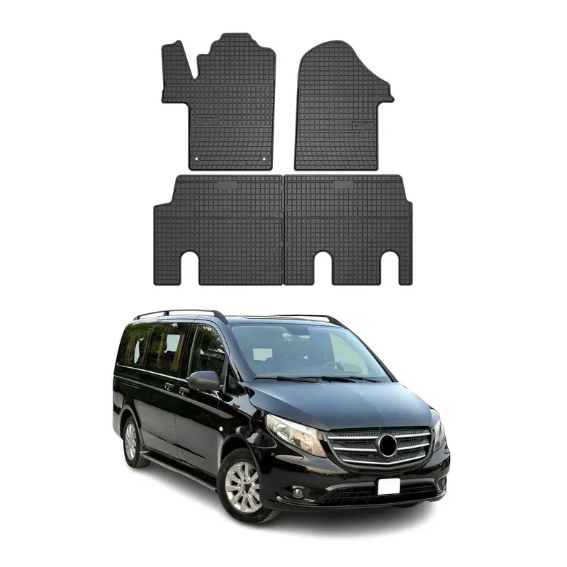Tapis de Sol pour Mercedes Vito W447 2014-2026 Caoutchouc Noir