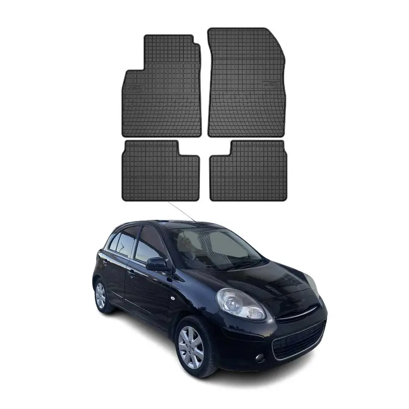Tapis de Sol pour Nissan Micra 2010-2016 Caoutchouc Noir