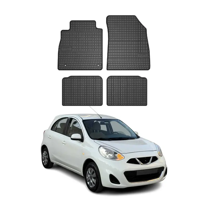 Tapis de Sol pour Nissan Micra 2017-2023 Caoutchouc Noir