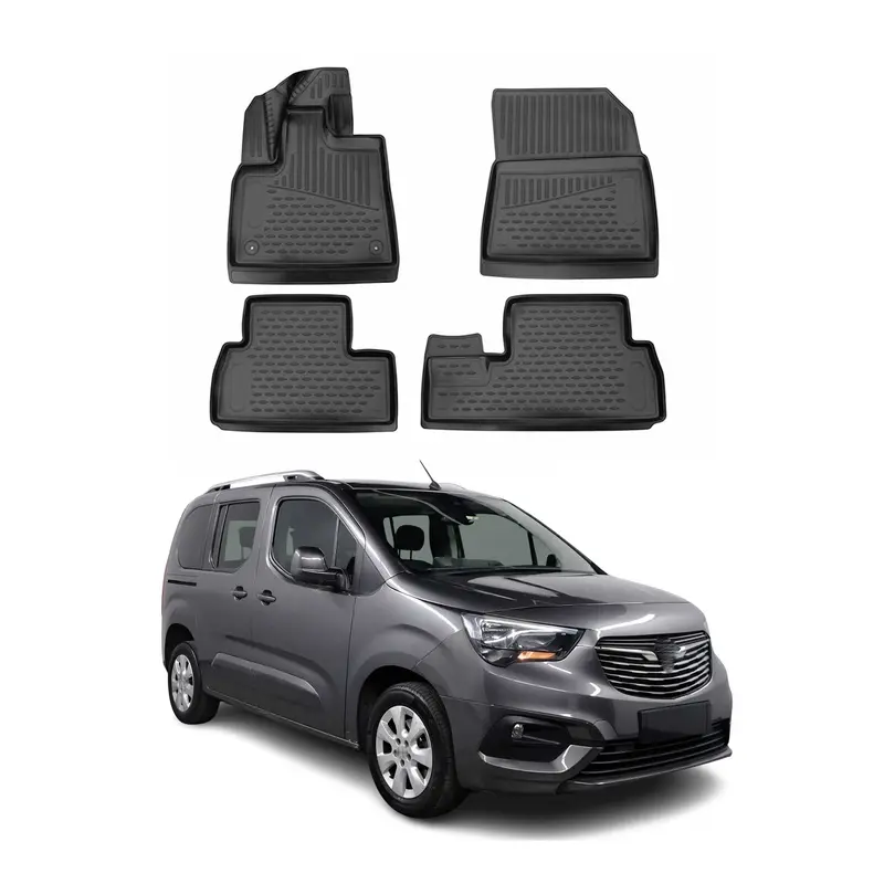 Tapis de Sol pour Opel Combo 2019-2023 5 Places Caoutchouc TPE Noir