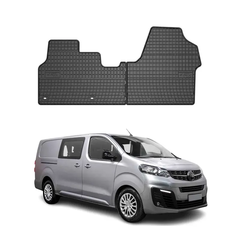 Tapis de Sol pour Opel Vivaro C 2019-2026 Convient à 1ème rangée Noir Caoutchouc