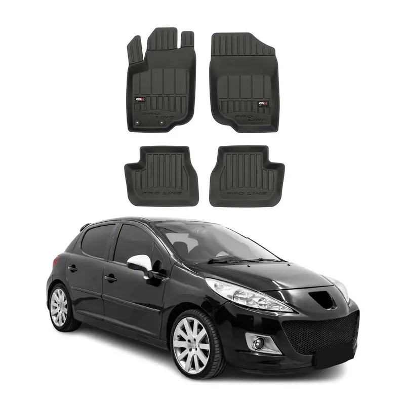 Tapis de Sol pour Peugeot 207 2006-2012 TPE Noir