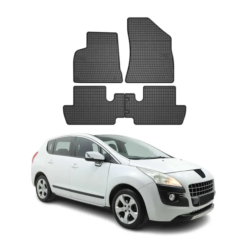 Tapis de Sol pour Peugeot 3008 2009-2016 Caoutchouc Noir