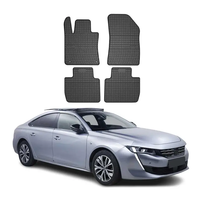 Tapis de Sol pour Peugeot 508 2018-2025 Caoutchouc Noir
