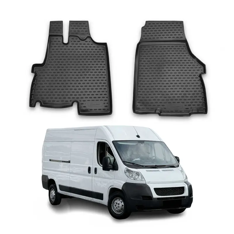 Tapis de sol pour Peugeot Boxer 2006-2023 1ère rangée caoutchouc TPE Noir 2Pcs