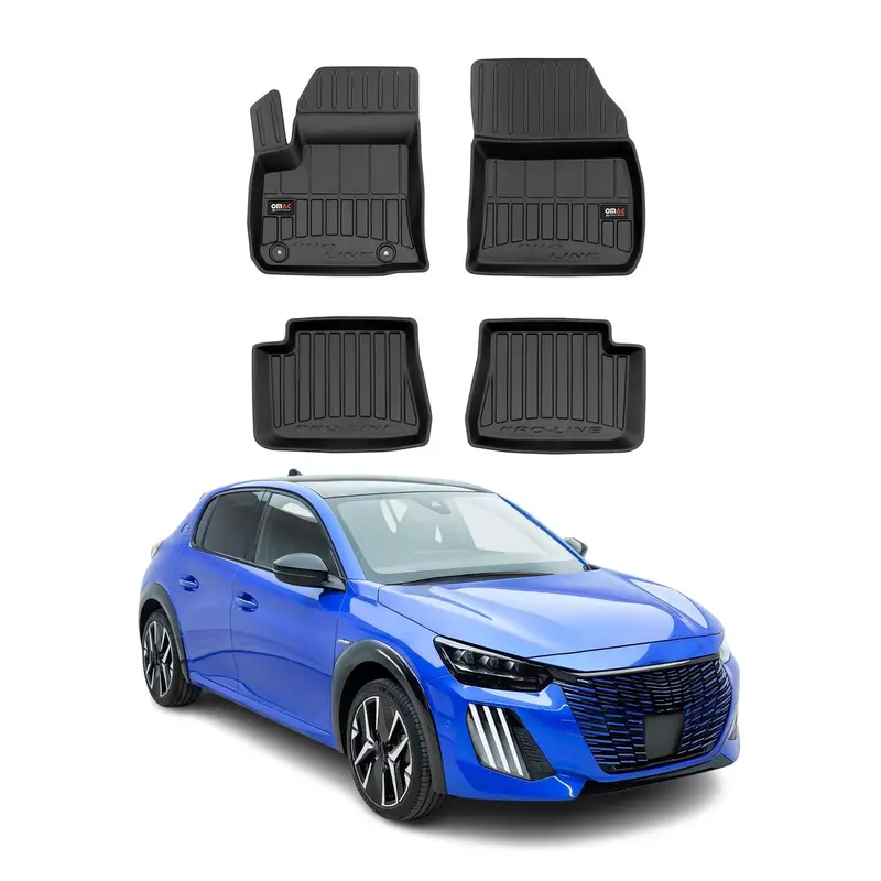 Tapis de Sol pour Peugeot e-208 2019-2022 Noir