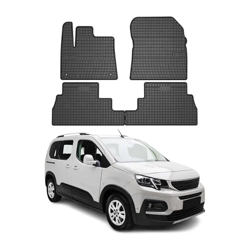 Tapis de Sol pour Peugeot Rifter/e-Rifter 2018-2026 Noir Caoutchouc 4Pcs