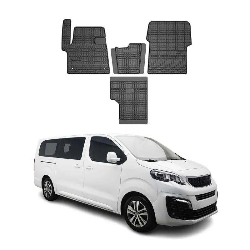 Tapis de Sol pour Peugeot Traveller 2016-2026 Noir Caoutchouc