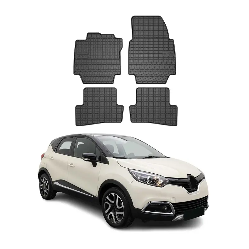 Tapis de Sol pour Renault Captur 2013-2019 Caoutchouc Noir