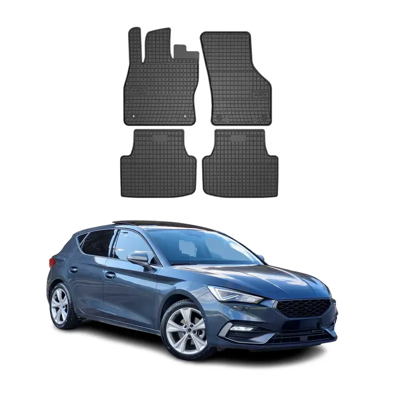 Tapis de Sol pour Seat Leon 2020-2026 Caoutchouc Noir
